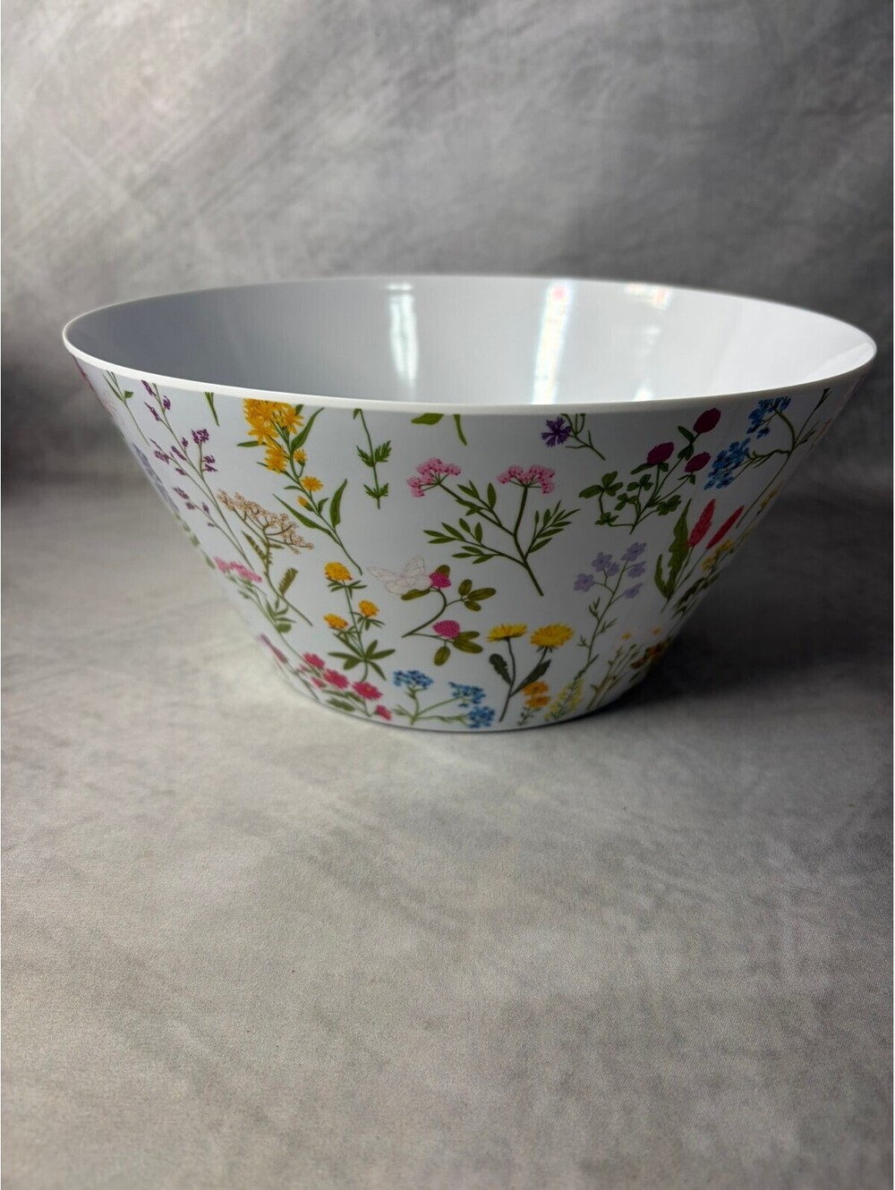 Dolly Parton 10" Melamine Bowl Peri Blue Wildflower Floral Butterfly Serving ]